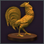 Estatuilla de un gallo de oro